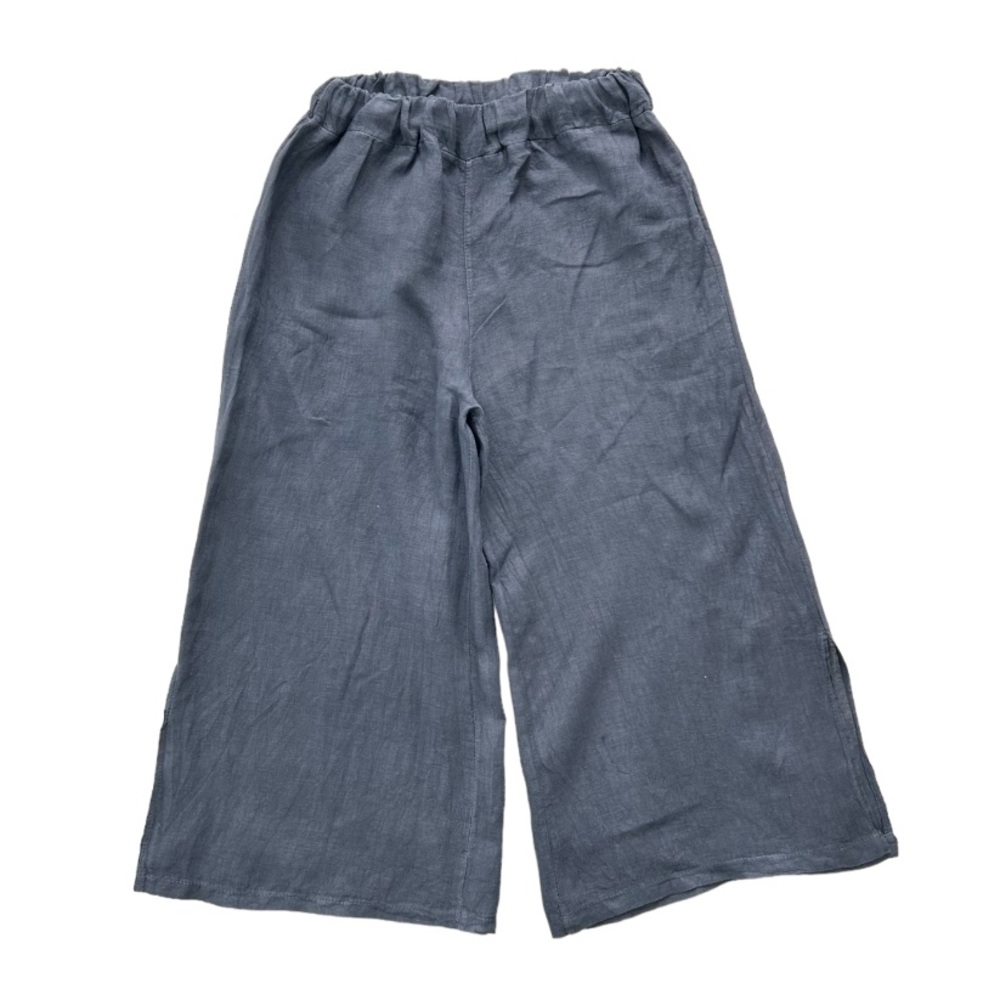 Italian Civico 51 Linen Wide Leg Cropped Pant